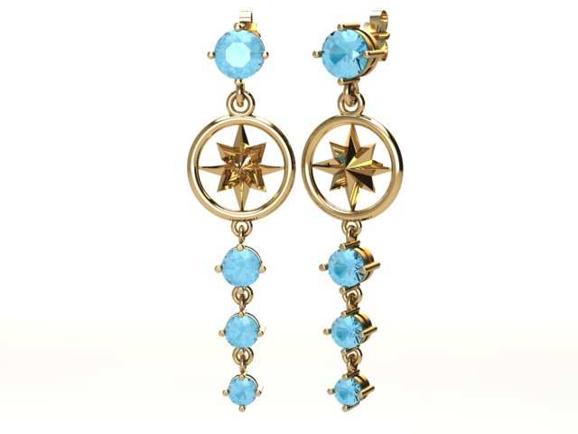 Aretes Brújula Azul